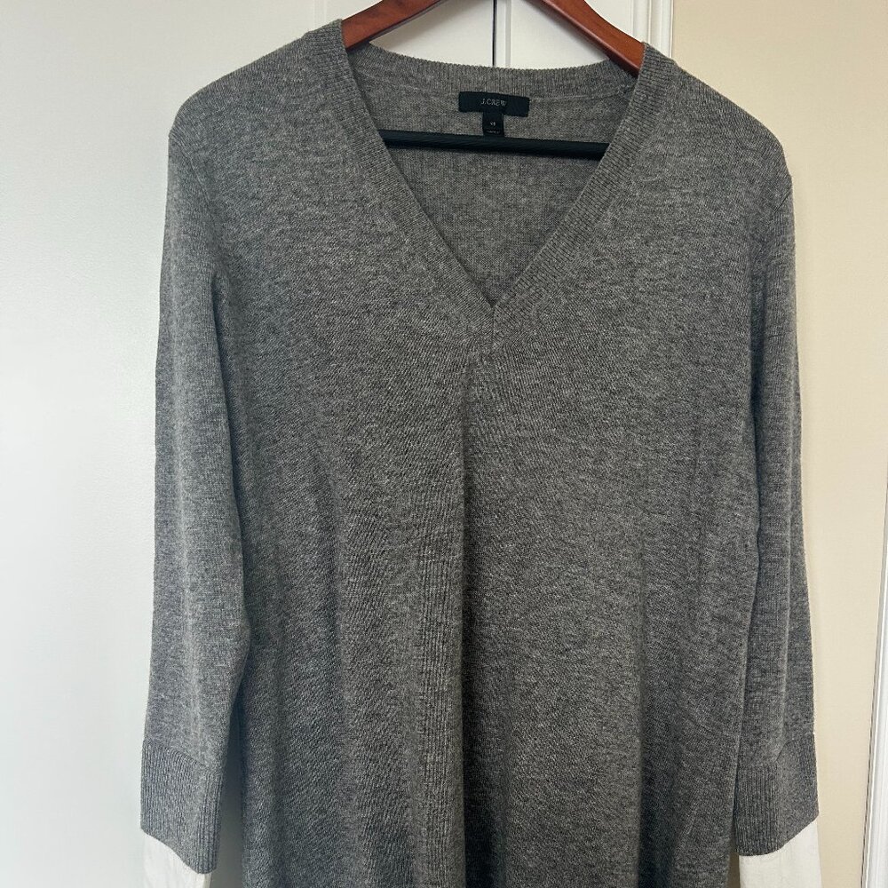 J. Crew Women's Gray V-Neck Sweater, XS